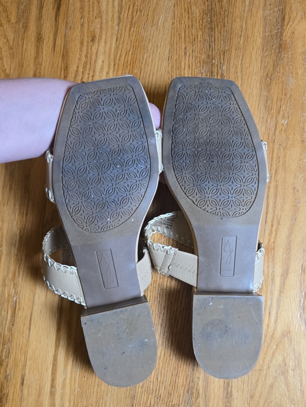 Joie Chiara tan stitched trim slide-on low heel sandals - Picture 7 of 7